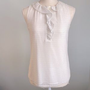 Banana Republic Black and White Polka Dot Sleeveless Blouse - Size 00P